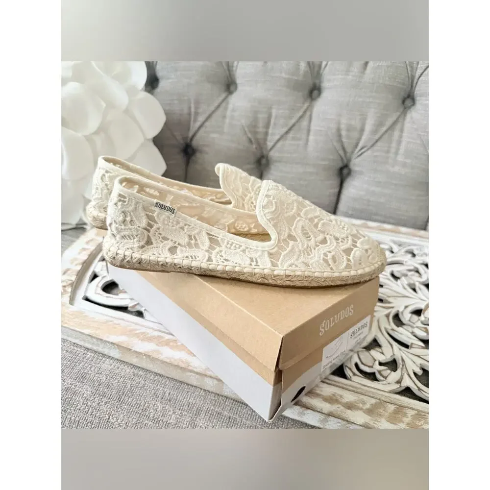 Soludos Ivory Slip On Espadrille Shoes Women’s 8